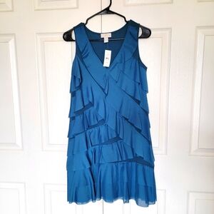 AnnTaylor LOFT Blue Layered Dress 4P